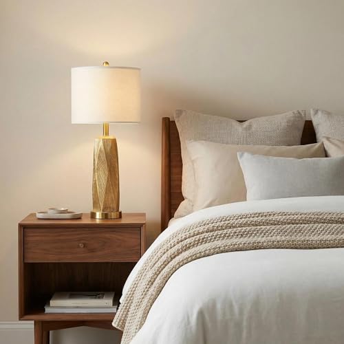 27.5" Gold Table Lamps Set of 2 with USB (2 Count)
