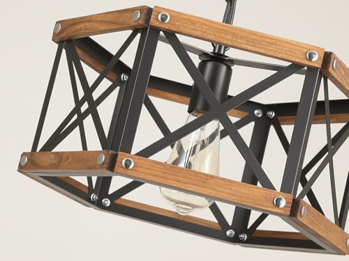 Rustic Farmhouse Wood Pendant Light Fixture One