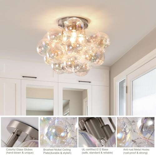 Brushed Nickel Flush Mount Ceiling Light Fixture