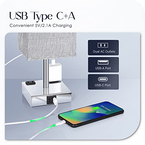 Bedside Lamp with USB Ports