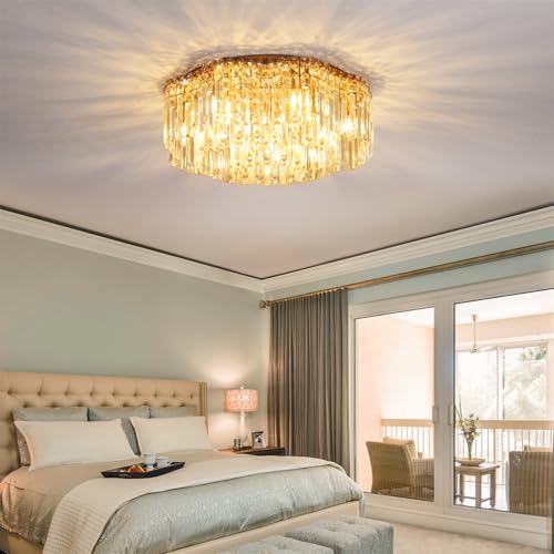 Flush Mount Crystal Chandelier