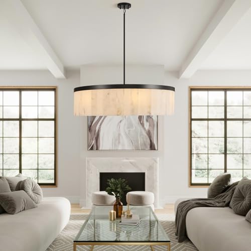 42" Round Alabaster Chandelier