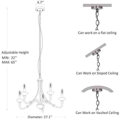 27.1" French Country Chandeliers for Dining Room