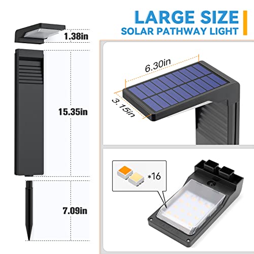 Solar Pathway Lights 8 Pack with Warm White and Cool White Mode (8 Count)