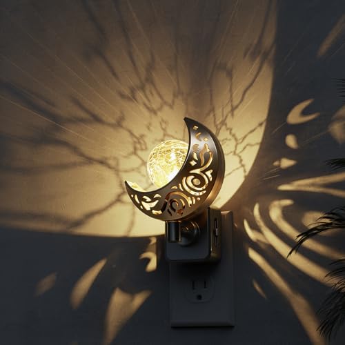 Night Lights Plug into Wall Moon Sphere Decor Night Light
