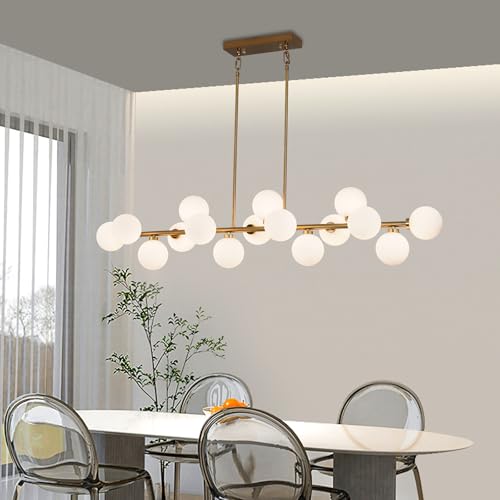 55" Brass Linear Chandelier