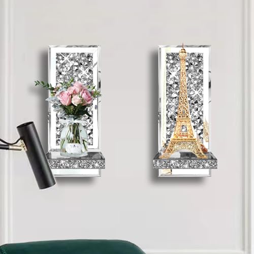 Set of 2 Crystal Crush Diamond Candle Sconces (2 Count)