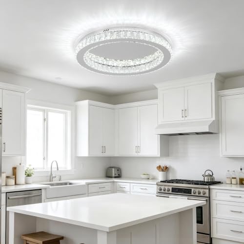 19.7" Modern Crystal Chandelier LED Ceiling Light