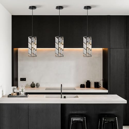 Modern 1 Light Crystal Pendant Light Kitchen Island (3 Count)