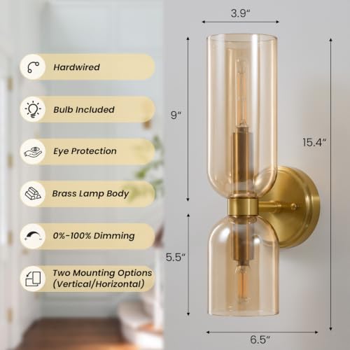 Mid Century Bathroom Wall Sconce (2 Count)