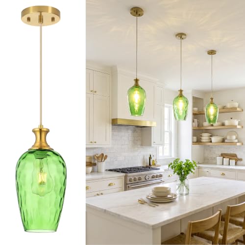 Green Glass Pendant Lights Kitchen Island