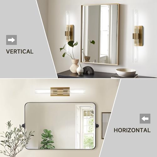22.8" Knurled Brass Wall Sconces