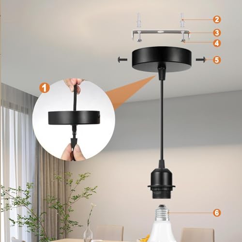 2 Pack Vintage Pendant Light Kit (2 Count)