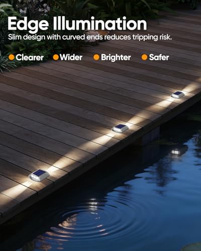 Solar Driveway Lights Outdoor IP68 Waterproof Led 12 Pack White (12 Count)