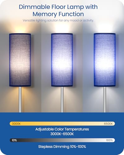 Dimmable Floor Lamps for Living Room with Remote and Foot Switch