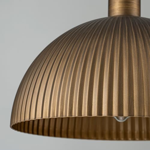 Vintage Antique Brass Dome Pendant Light