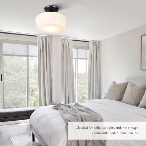 Schoolhouse Style Semi Flush Mount Ceiling Light Fixture