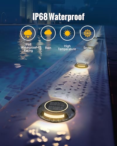 Solar Deck Dock Walkway Decorative Lights Outdoor Waterproof 12 Pack (12 Count)