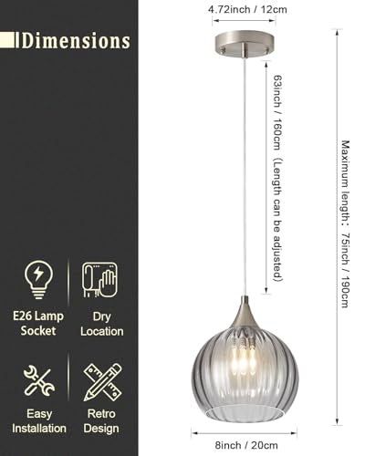 Brushed Nickel Pendant Lights Kitchen Island (2 Count)