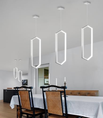 Ring Dimmable Pendant Lighting Adjust LED Mini Chandelier Ceiling Light Fixtures for Kitchen Island Dining Room Living Room Bedroom Hallway Silver