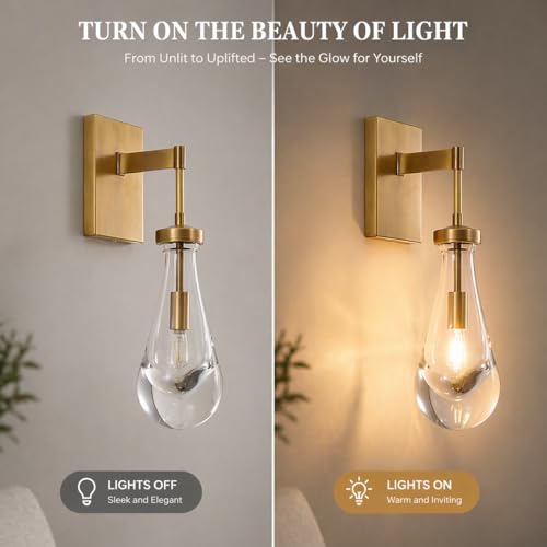 Raindrop Brass Wall Sconces Set of 2 (2 Count)