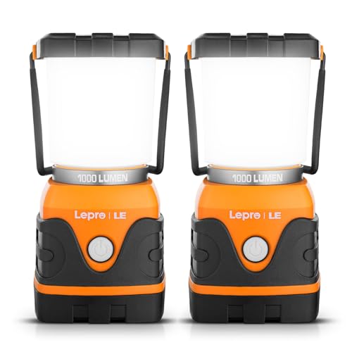 1000LM Battery Powered LED Camping Lantern with 4 Light Modes (2 Count)