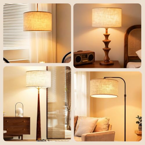 Beige Large Drum Lamp Shade for Floor Lamps