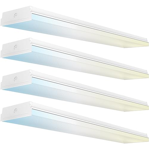 Sunco 4 Pack 4FT LED Prisma Wraparound Shop Light (4 Count)