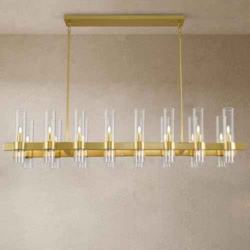 Modern Gold Linear Chandelier for Dining Room