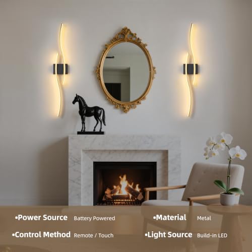 Wireless Wall Sconces Set of Two (2 Count)
