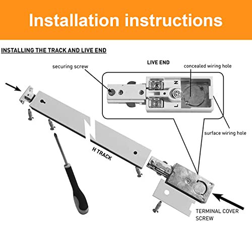 8 Light LED Track Lighting Kit with 6.6FT H Type Track Rail