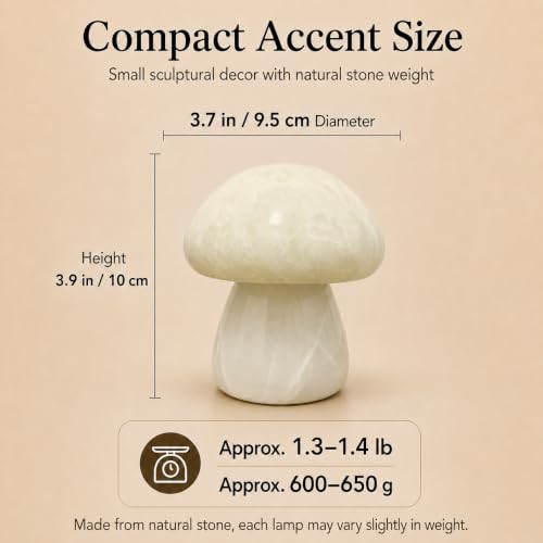 Natural Marble Mushroom Table Lamp