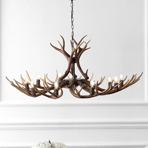 Eldora 10 Light Resin Antler Chandelier 49"