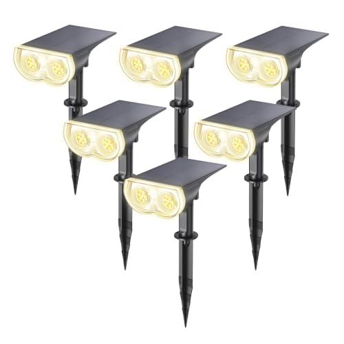 Solar Lights Outdoor Waterproof LED Spotlights Warm White 6 Pack (6 Count)