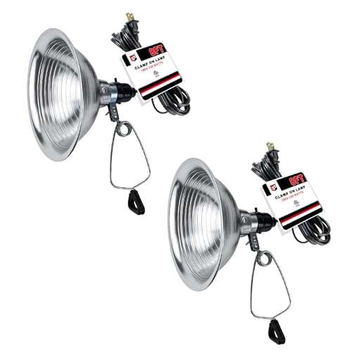 18 2 8 FT Clamp Lamp Light with Detachable 8.5 Inch Aluminum Reflector (2 Count)