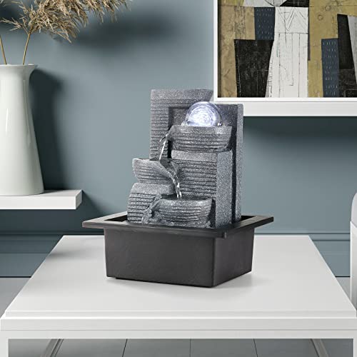 Tabletop Fountain Indoor Water Fountain with LED Crystal Ball