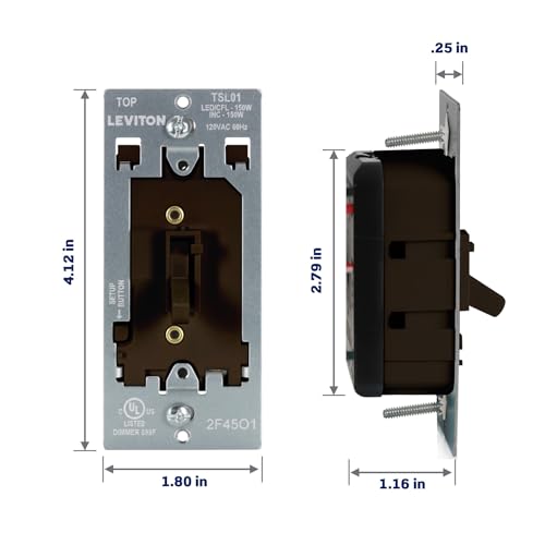 Toggle Slide LED Advanced Dimmer Switch for 150W Dimmable LED