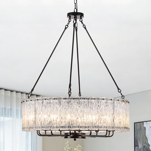 Modern 30" Crystal Glass Chandelier 12