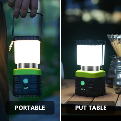 1PCS White LED Camping Lantern Rechargeable for Power Outages (16.8 Ounce)