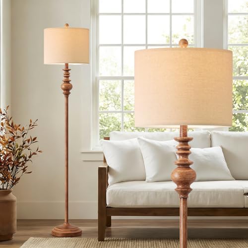 64.25" Rustic Floor Lamp for Living Room (Antique Brown)
