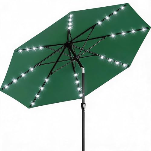 9 ft Patio Umbrella with Solar Lights