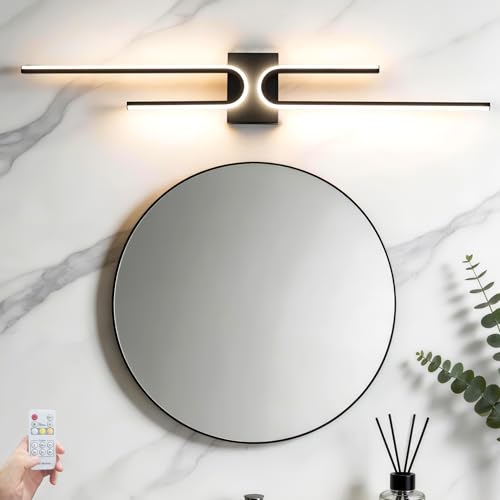 Vanity Light for Bathroom Lighting Over Mirror Black Dimmable 3CCT Vanity Lighting Fixture Modern Bath Vanity Bar 39in Led Bathroom Wall Sconce Lighting for Bedroom Living Room with Remote Control