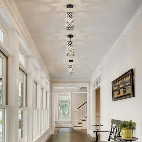 Modern Black Crystal Pendant Light Fixture