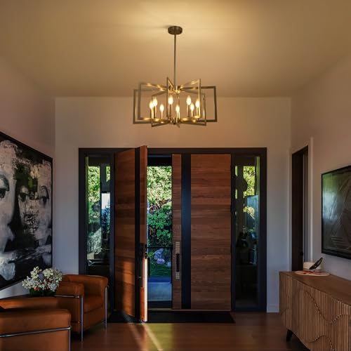 8 Light Modern Farmhouse Brushed Nickel Chandeliers for Dining Room (8 Count)