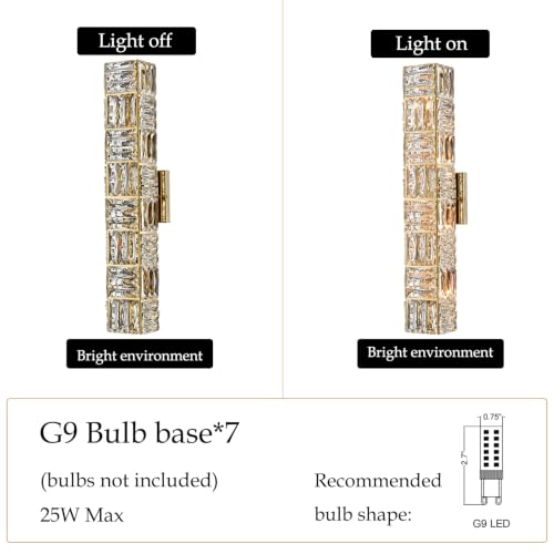 Modern Gold Crystal Wall Sconce