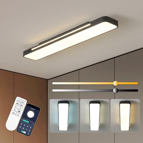 Modern LED Ceiling Light with Remote 39in Flush Mount Light Fixture