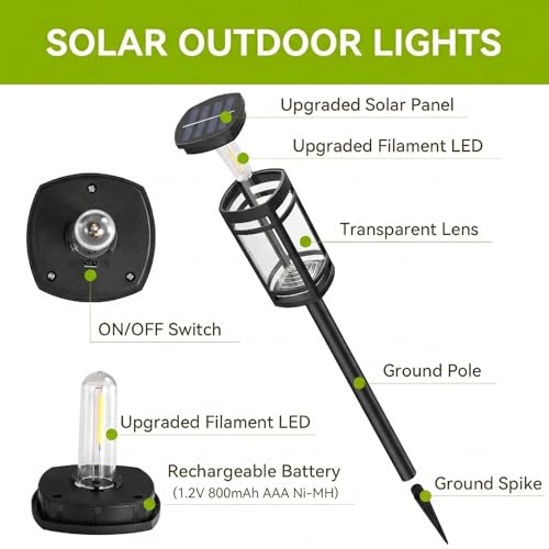 8 Pack Solar Pathway Lights Outdoor Waterproof (8 Count)