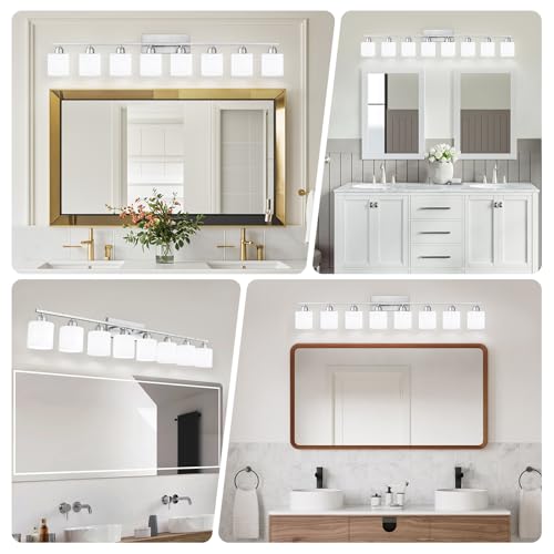 Brushed Nickel Bathrooms Lights for Huge Mirror