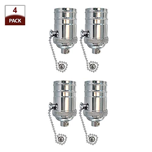 Pull Chain Lamp Socket for Incandescent LED Bulbs (4 Count)