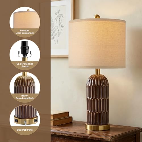 22.5" Bedside Table Lamps Set of 2 (2 Count)